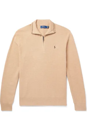Ralph Lauren Logo-Embroidered Honeycomb-Knit Cotton Half-Zip Sweater - Men - - XL