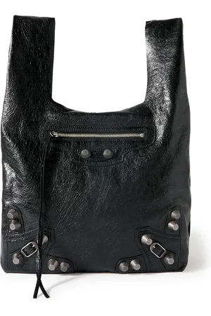 Balenciaga Le Cagole Studded Cracked-Leather Tote Bag - Men
