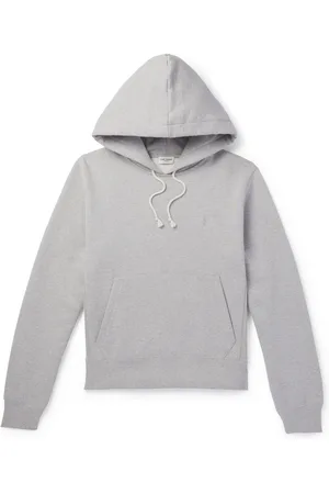 Saint Laurent Logo-Embroidered Cotton-Jersey Hoodie - Men - - S