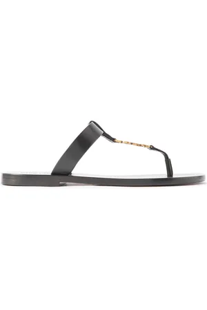 Saint Laurent Cassandre Logo-Embellished Leather Sandals - Men - - EU 45