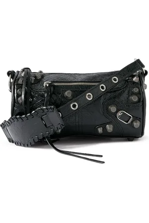 Balenciaga Le Cagole Studded Crinkled-Leather Messenger Bag - Men