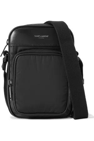 Saint Laurent City Mini Logo-Print Leather-Trimmed Shell Camera Bag - Men