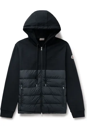 Panelled jersey and hotsell quilted shell down jacket