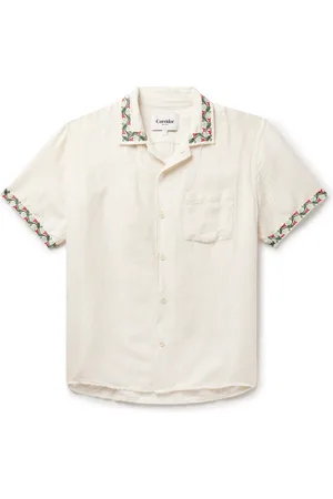Corridor Hamsa Camp-Collar Embroidered Cotton Shirt - Men - - M