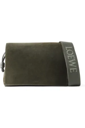 Loewe Flamenco Leather-Trimmed Suede Messenger Bag - Men