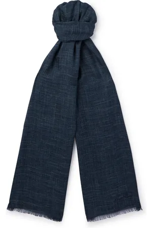 Loro Piana Mitoku Logo-Embroidered Slub Silk and Linen-Blend Scarf - Men