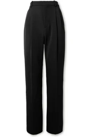 Saint Laurent Wide-Leg Pleated Grain de Poudre Wool Trousers - Men - - IT 52
