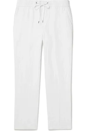 James Perse Straight-Leg Garment-Dyed Linen Drawstring Trousers - Men - - 1