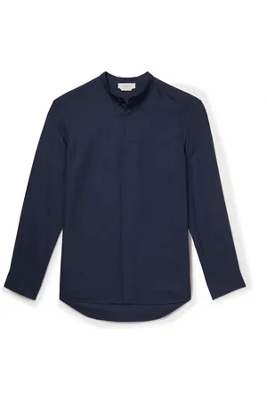 GABRIELA HEARST Ollie Grandad-Collar Linen-Voile Shirt - Men - - EU 43