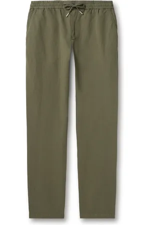Mr P. James Straight-Leg Cotton and Linen-Blend Twill Drawstring Trousers - Men - - 28