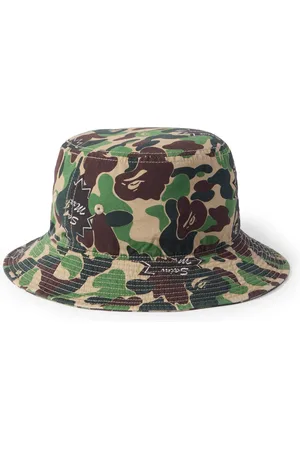 SAINT MXXXXXX A Bathing Ape Logo-Detailed Camouflage-Print Cotton Bucket Hat - Men