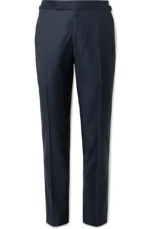 Tom Ford Shelton Straight-Leg Sharkskin Wool Trousers - Men - - IT 48