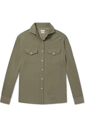 Brunello Cucinelli Cotton-Needlecord Western Shirt - Men - - XL
