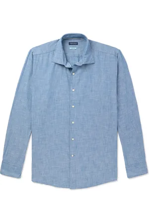 Peter Millar Selvedge Cotton-Chambray Shirt - Men - - L