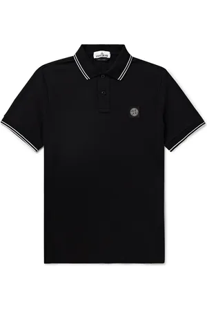 Stone Island Logo-Appliqu??d Stretch-Cotton Piqu?? Polo Shirt - Men - - L