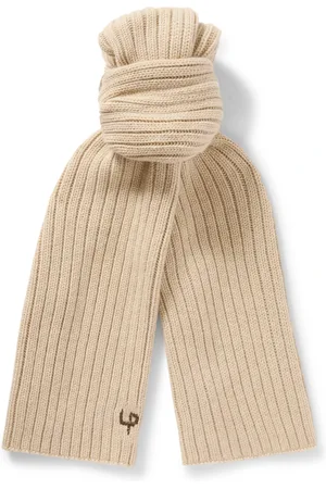 Loro Piana Leather-Trimmed Ribbed Cashmere Scarf - Men