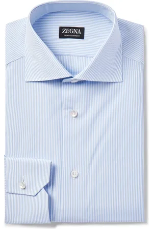 Ermenegildo Zegna Cutaway-Collar Striped Trofeo??? Shirt - Men - - EU 42