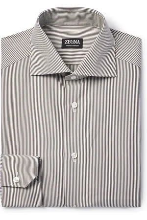 Ermenegildo Zegna Cutaway-Collar Striped Trofeo??? Shirt - Men - - EU 44