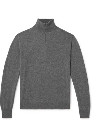 MASSIMO ALBA Liam Brushed Cashmere Half-Zip Sweater - Men - - XL