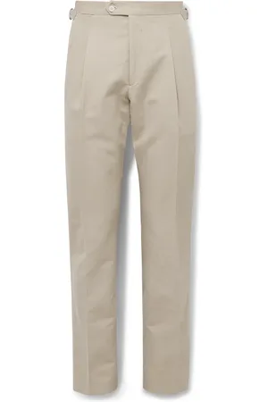 Saman Amel Slim-Fit Pleated Cotton and Linen-Blend Twill Suit Trousers - Men - - IT 48