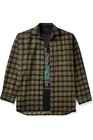 Balenciaga Oversized Layered Checked Cotton-Flannel and Printed Jersey Shirt - Men - - 1