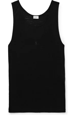 Saint Laurent Cassandre Ribbed Logo-Embroidered Wool Tank Top - Men - - XS