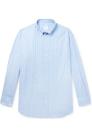 BRIONI Slim-Fit Button-Down Collar Striped Cotton Shirt - Men - - EU 42