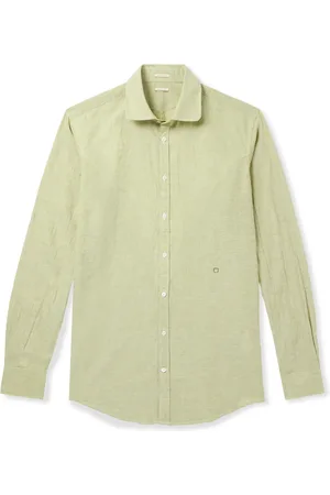 MASSIMO ALBA Cutaway-Collar Linen and Cotton-Blend Shirt - Men - - XXL