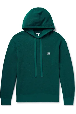 Loewe Logo-Embroidered Wool-Terry Hoodie - Men - - XXL
