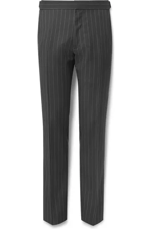 Tom Ford Tapered Pinstriped Wool and Mohair-Blend Twill Suit Trousers - Men - - IT 48