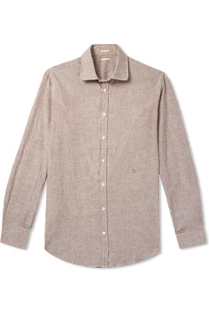 MASSIMO ALBA Cutaway-Collar Linen and Cotton-Blend Shirt - Men - - XXL