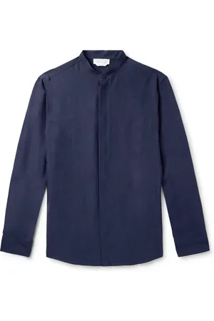 GABRIELA HEARST Ollie Grandad-Collar Linen-Voile Shirt - Men - - EU 41