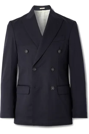 MASSIMO ALBA Double-Breasted Wool and Cotton-Blend Blazer - Men - - IT 52