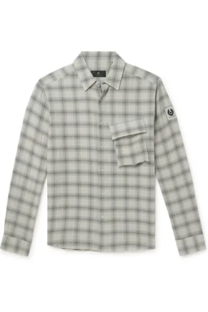 Belstaff Scale Checked Crinkled-Cotton Shirt - Men - - XL