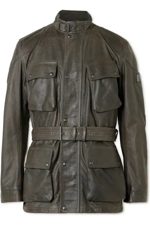 Belstaff Legacy Trailmaster Panther Waxed-Leather Belted Jacket - Men - - IT 48