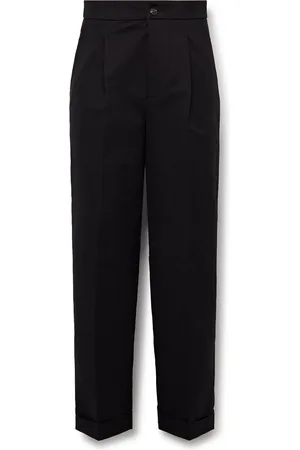 UMIT BENAN Straight-Leg Pleated Cotton-Blend Trousers - Men - - IT 52
