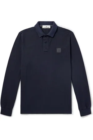 Stone Island Logo-Appliqu??d Garment-Dyed Cotton-Piqu?? Polo Shirt - Men - - L