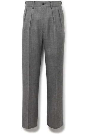 Kaptain Sunshine Manhattan Straight-Leg Pleated Checked Wool-Gabardine Trousers - Men - - UK/US 34