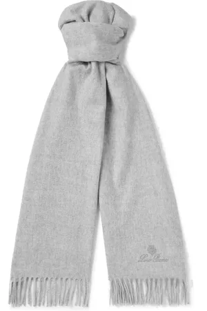 Loro Piana Logo-Embroidered Fringed Cashmere Scarf - Men