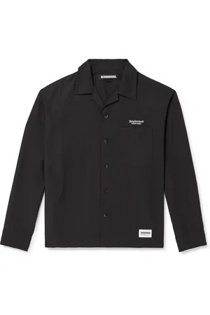 NEIGHBORHOOD Camp-Collar Logo-Embroidered Lyocell and Linen-Blend Overshirt - Men - - XL