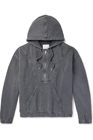 Isabel Marant Yanis Cotton-Jersey Half-Zip Hoodie - Men - - S