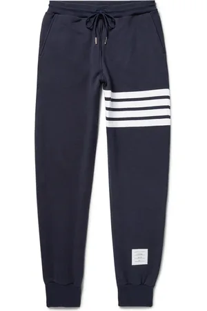Thom Browne Tapered Striped Loopback Cotton-Jersey Sweatpants - Men - - 0