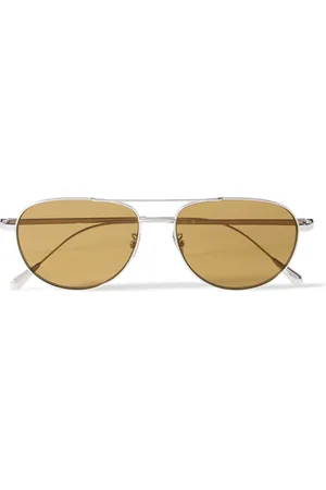 Cutler and Gross 0002 Aviator-Style Rhodium-Plated Sunglasses - Men