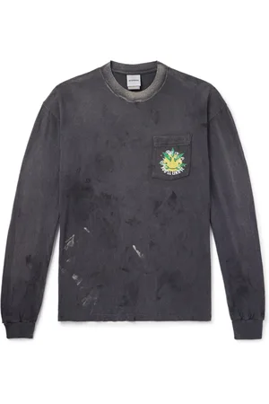 READYMADE Distressed Printed Cotton-Jersey T-Shirt - Men - - XXL