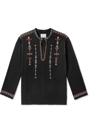 Isabel Marant Zakaria Embroidered Textured-Cotton Shirt - Men - - S