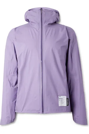 SATISFY Rain Fly Logo-Print PERTEX?? Shield Air Ripstop Hooded Jacket - Men - - 0