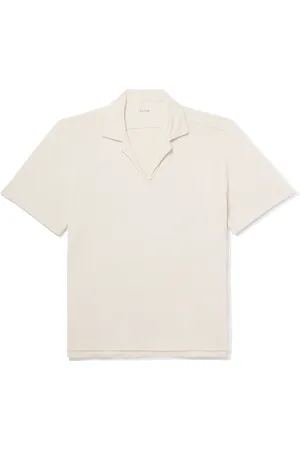Paul Smith Camp-Collar Striped Grosgrain-Trimmed Cotton-Blend Terry Shirt - Men - - M