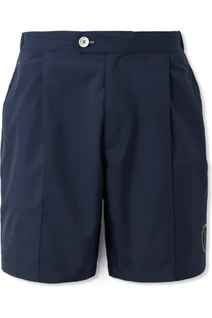 Brunello Cucinelli Straight-Leg Pleated Logo-Embroidered Tech-Shell Tennis Shorts - Men - - L