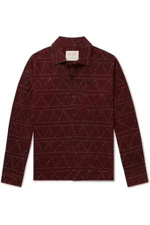 Kardo Gianni Convertible-Collar Embroidered Cotton Shirt - Men - - S