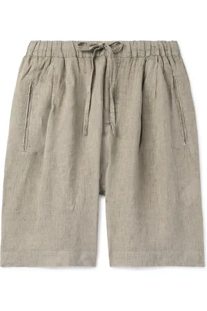 MASSIMO ALBA Kevin Straight-Leg Pleated Linen Drawstring Shorts - Men - - S